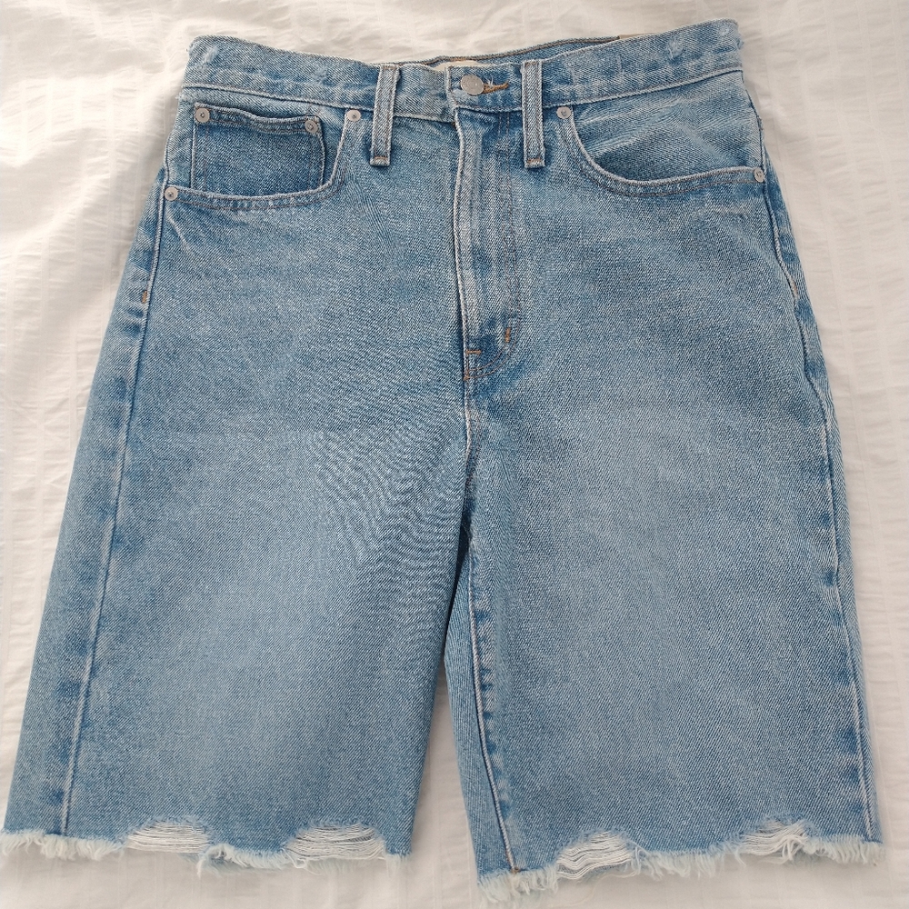 Madewell high-rise long denim shorts